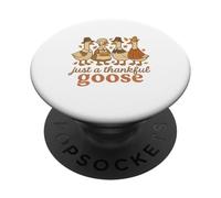 Just a Thankful Goose Funny Thanksgiving Retro Fall PopSockets PopGrip Adhesivo