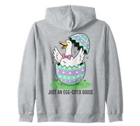 Just An Egg-Citado Ganso Pascua Divertido Sudadera con Capucha