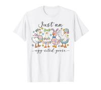 Just An Egg-citado Goose Cute Easter Bunny Duck Family Spring Camiseta