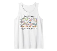 Just An Egg-citado Goose Cute Easter Bunny Duck Family Spring Camiseta sin Mangas