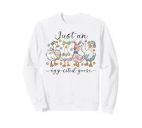 Just An Egg-citado Goose Cute Easter Bunny Duck Family Spring Sudadera