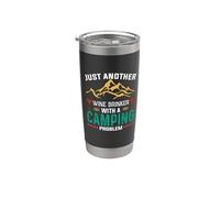 Just Another Wine Drinker With A Camping Hiking Camper Vaso térmico de acero inoxidable de doble pared
