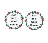 Just Be a Good Human - Juego de 2 pines esmaltados de aleación, insignia inspiradora para bondad, sinceridad y respeto, accesorios con cita positiva para chaqueta o mochila