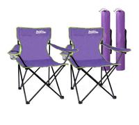 just be... Juego de 2 sillas de camping, plegables, ligeras, portátiles con reposabrazos y soporte para bebidas, sillas de exterior con bolsa, hasta 100 kg, para camping, playa y festival, ribete