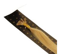 Just Beautiful Hair 60cm Mechones com Microanilla I-Stick Cabello Autentico Remy de la India, 1g - #27 rubio dorado oscuro, 1x100 mechones