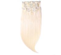 Just Beautiful Hair - Extensiones Clip In de Cabello Auténtico Remy Indio, 50cm - # 60 rubio platino, 1 pieza por paquete