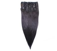 Just Beautiful Hair - Extensiones Clip In de Cabello Auténtico Remy Indio, 60cm - # 1b negro natural, 1 pieza por paquete