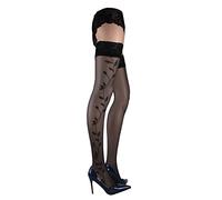 JUST BEAUTY TOUCH Sujetadores estampados con parte superior de encaje 20 denier, tallas S - XXL, Negro, M/L