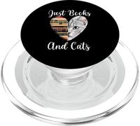 Just Books and Cats Lectura Amante de los Gatos Gato PopSockets PopGrip para MagSafe