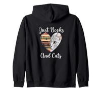 Just Books and Cats Lectura Amante de los Gatos Gato Sudadera con Capucha