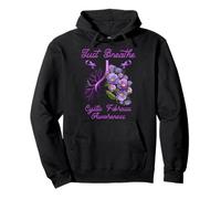 Just-Breathe Flor Pulmonar Concientización Fibrosis Quística Púrpura Sudadera con Capucha