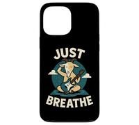 Just Breathe Yoga Goat Meditación Guitarra Diseño Carcasa para iPhone 13 Pro MAX