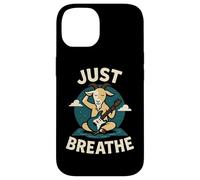 Just Breathe Yoga Goat Meditación Guitarra Diseño Carcasa para iPhone 14