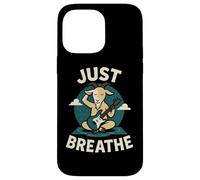 Just Breathe Yoga Goat Meditación Guitarra Diseño Carcasa para iPhone 14 Pro MAX