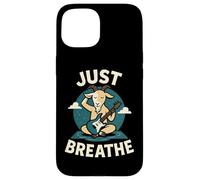 Just Breathe Yoga Goat Meditación Guitarra Diseño Carcasa para iPhone 15
