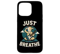 Just Breathe Yoga Goat Meditación Guitarra Diseño Carcasa para iPhone 15 Pro MAX