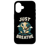 Just Breathe Yoga Goat Meditación Guitarra Diseño Carcasa para iPhone 16