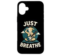 Just Breathe Yoga Goat Meditación Guitarra Diseño Carcasa para iPhone 16 Plus