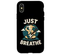Just Breathe Yoga Goat Meditación Guitarra Diseño Carcasa para iPhone X/XS
