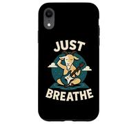 Just Breathe Yoga Goat Meditación Guitarra Diseño Carcasa para iPhone XR
