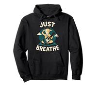 Just Breathe Yoga Goat Meditación Guitarra Diseño Sudadera con Capucha