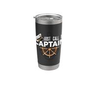 Just Call Me Captain - Boating Sailor - Anchor Boat Sailing Vaso térmico de acero inoxidable de doble pared