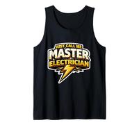 Just Call Me Master Electricista Trabajador Eléctrico Perno Cita Camiseta sin Mangas
