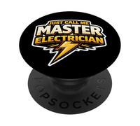 Just Call Me Master Electricista Trabajador Eléctrico Perno Cita PopSockets PopGrip Adhesivo