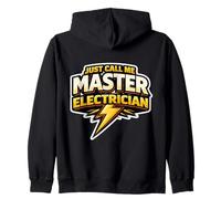 Just Call Me Master Electricista Trabajador Eléctrico Perno Cita Sudadera con Capucha