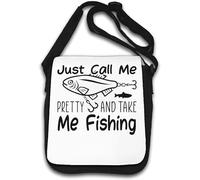 Just Call Me Pretty And Take Me Fishing - Bolso de hombro, color blanco