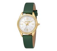 Just Cavalli Animalier Amabile - Reloj de Mujer de Cuarzo a la Moda, Correa de Piel Verde, Caja de Metal, Esfera analógica Gris - JC1L388L0025