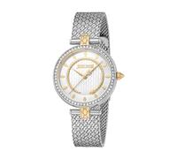 Just Cavalli Reloj analógico de Cuarzo para Mujer con Correa de Acero Inoxidable JC1L240M0055, Color Plateado, Pulsera