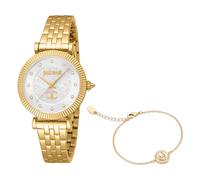 Just Cavalli Reloj analógico de Cuarzo para Mujer con Correa de Acero Inoxidable JC1L266M0025, Gris Plateado., Moda