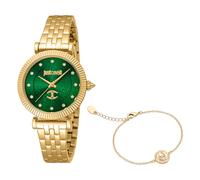 Just Cavalli Reloj analógico JC1L266M0035 para mujer Cuarzo correa acero inoxidable verde botella