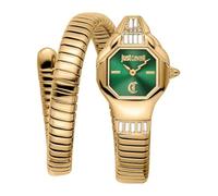 Just Cavalli Reloj analógico de Cuarzo para Mujer con Correa de Acero Inoxidable JC1L326M0035, Verde Botella, Moda