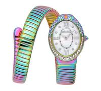 Just Cavalli Signature Snake Fiore - Reloj de Pulsera de Mujer de Cuarzo a la Moda, Pulsera y Caja de Acero Inoxidable de Color *Missing Band_Color* Esfera analógica Blanca - JC1L390M0075