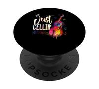 Just Cellin Violonchelo Jugador Músico Violonchelo Instrumento Musical PopSockets PopGrip Adhesivo
