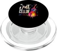 Just Cellin Violonchelo Jugador Músico Violonchelo Instrumento Musical PopSockets PopGrip para MagSafe