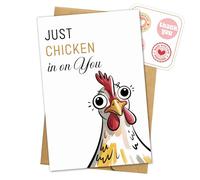 Just Chicken in on You - Tarjeta divertida de cumpleaños con texto en inglés "Miss You", tarjetas de regalo para amigos, familiares y parejas, anima a pensar en ti Get Well Get Better Him Her Husband