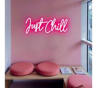Just Chill - Letrero de neón retro para pared, hogar, dormitorio, bar, club, fiesta, regalos personalizados
