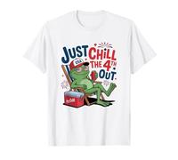 Just Chill The 4th Out Frog, bandera estadounidense, 4 de julio Camiseta