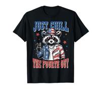 Just Chill The Fourth Out Funny Raccoon 4 de julio Camiseta