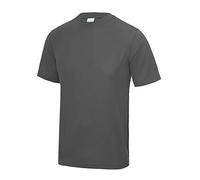 Just Cool - Camiseta lisa para hombre, Primavera-Verano, envolvente, Liso, Manga Corta, Hombre, color gris oscuro, tamaño XXL
