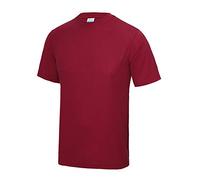Just Cool - Camiseta lisa para hombre, Primavera-Verano, envolvente, Liso, Manga Corta, Hombre, color Rojo Hot Chilli, tamaño L