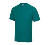 Just Cool - Camiseta lisa para hombre, Primavera-Verano, envolvente, Liso, Manga Corta, Hombre, color verde jade, tamaño L