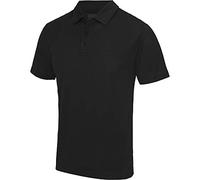 Just Cool Polo liso de deporte para hombre/caballero (5XL/Negro azabache)