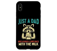 Just Dad Came Back Milk Raccoon Divertido Día del Padre Papá Humor Carcasa para iPhone XS MAX
