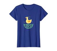 Just Ducky: Lindo Pato de Goma Amarillo diversión a la Hora del baño Camiseta, Mujer, Azul Real, XXL