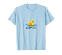 Just Ducky - Pato de Goma Divertido para el baño Camiseta, Hombre, Azul Bebé, M