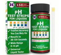 Just Fitter Alkaline Water PH Test Strips. Kit de prueba para agua y líquidos en el hogar. Probador universal para acuarios, tanques de peces, piscinas, tubos calientes, spas, kombucha, fermentación y